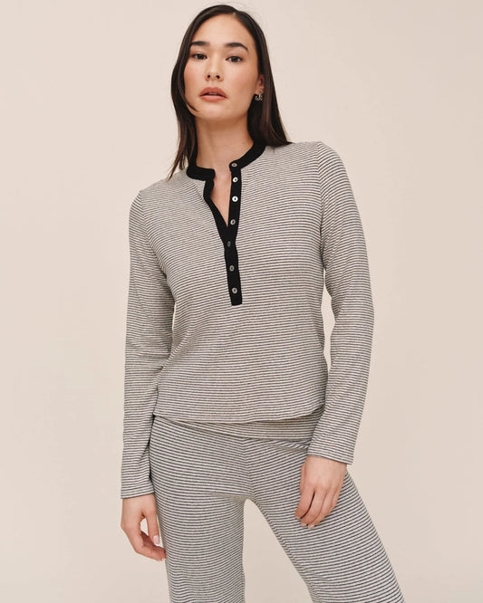 Bella Dahl Contrast Henley | Heathered Stripe