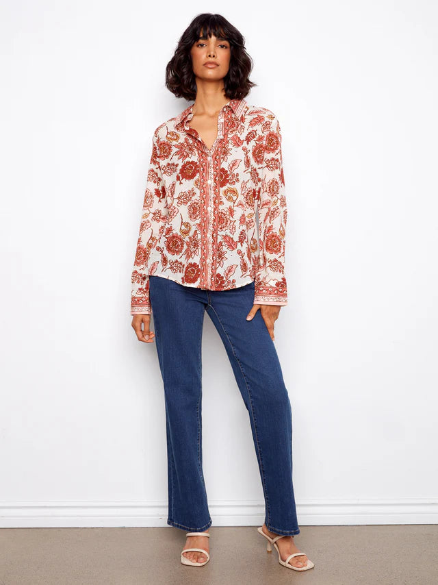 Charlie B Voile Button Up Blouse  - Florelle