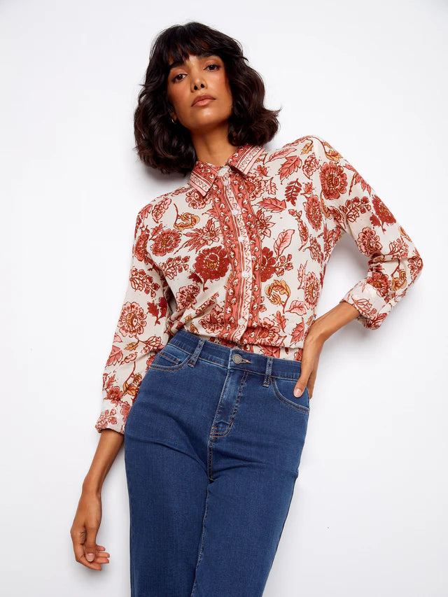 Charlie B Voile Button Up Blouse  - Florelle