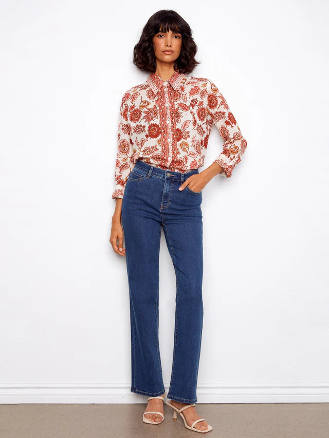 Charlie B Voile Button Up Blouse  - Florelle