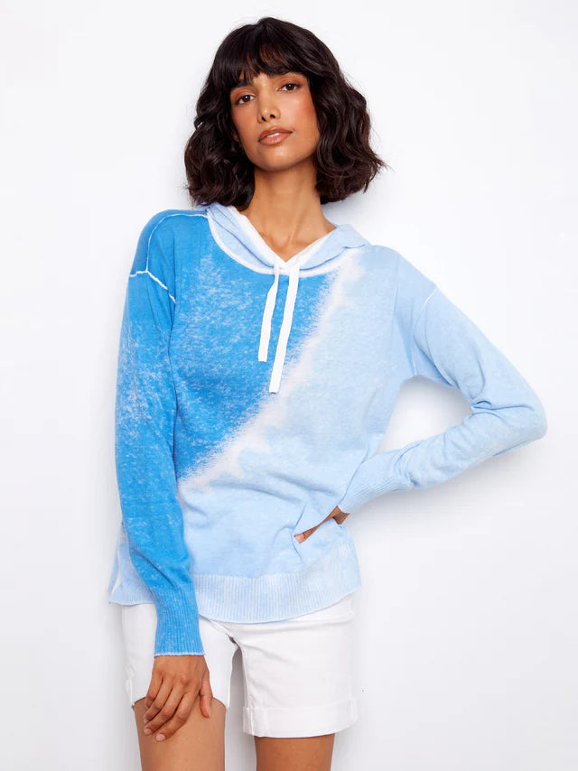 Charlie B Reverse Print Hoodie Sweater Cloud