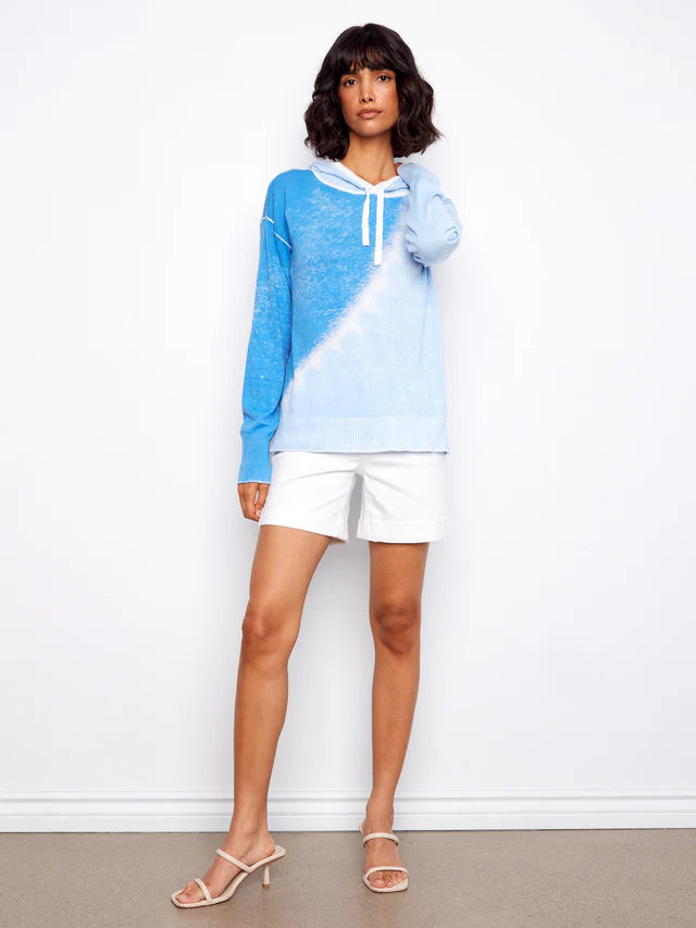 Charlie B Reverse Print Hoodie Sweater Cloud