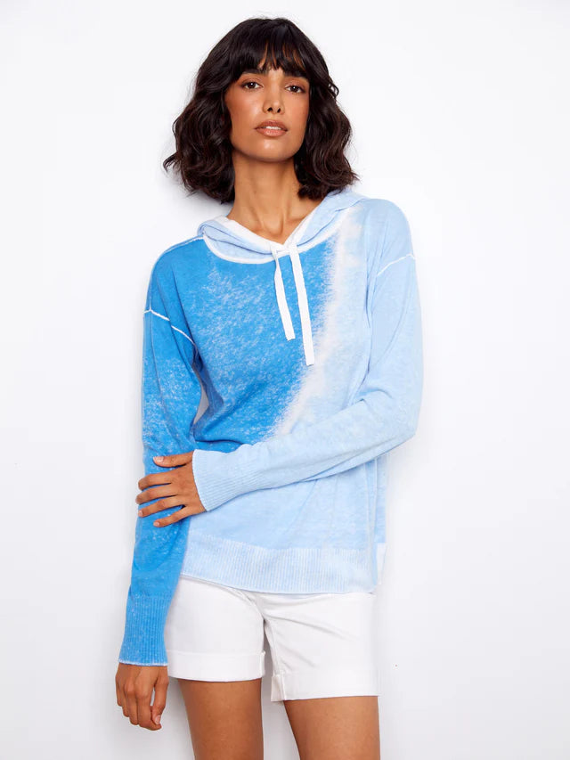 Charlie B Reverse Print Hoodie Sweater Cloud