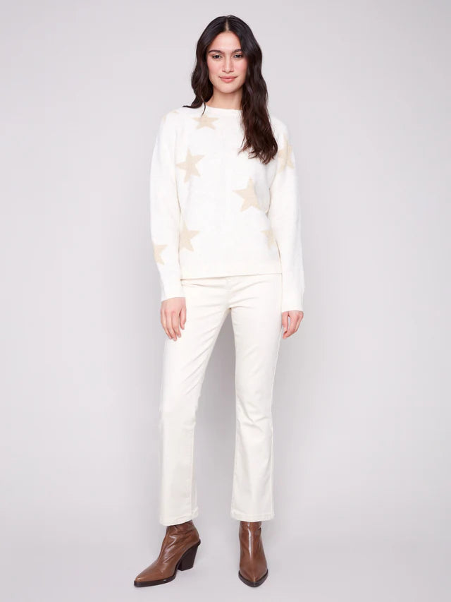 Charlie B Star Jacquard Lurex Sweater - Stars