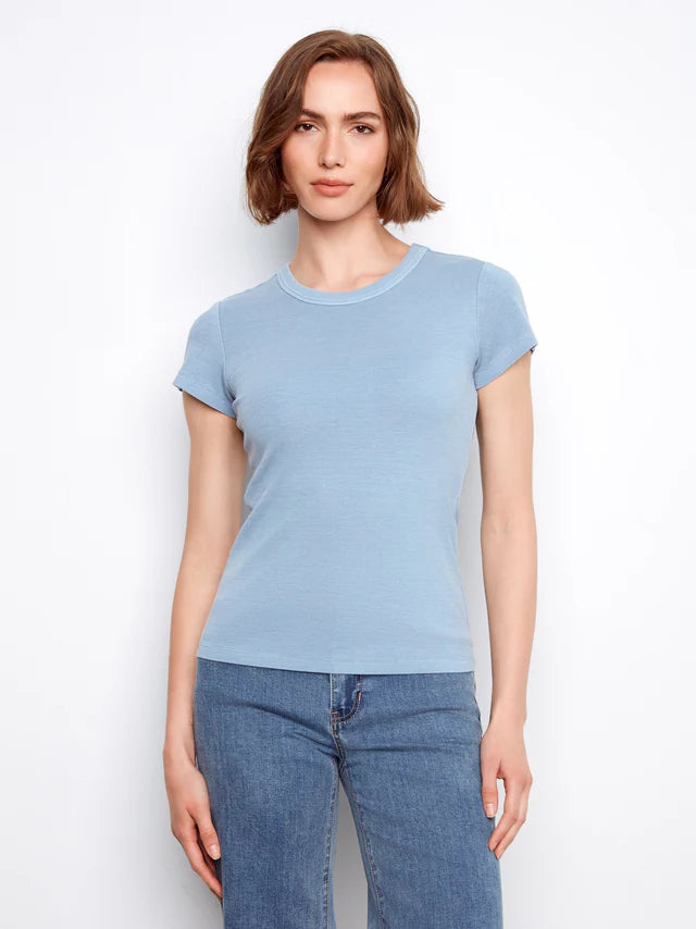 Charlie B Tencel Ribbed Crew Neck T-Shirt