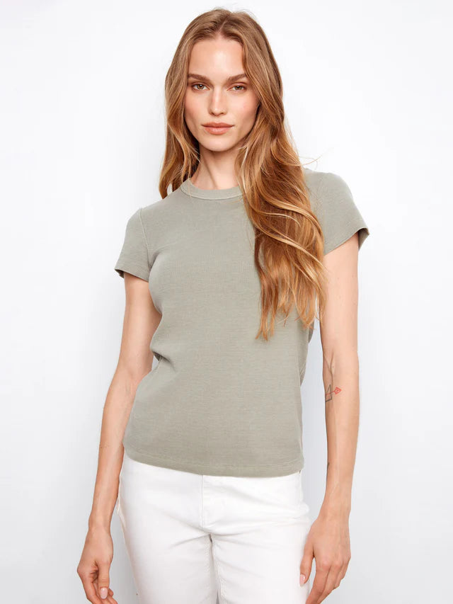 Charlie B Tencel Ribbed Crew Neck T-Shirt