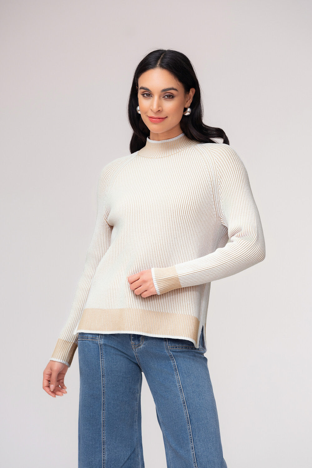 Elena Wang High Neck Pullover | Sand
