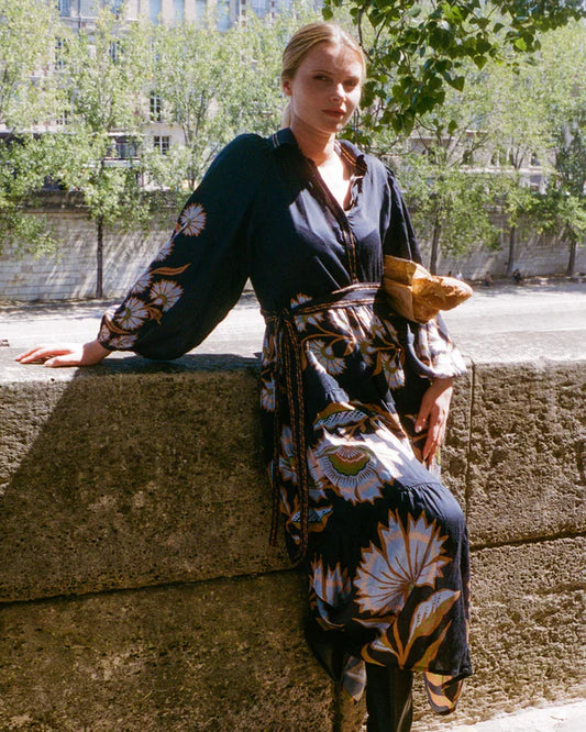 Omika Emery Maxi Dress - Mattia Obsidian