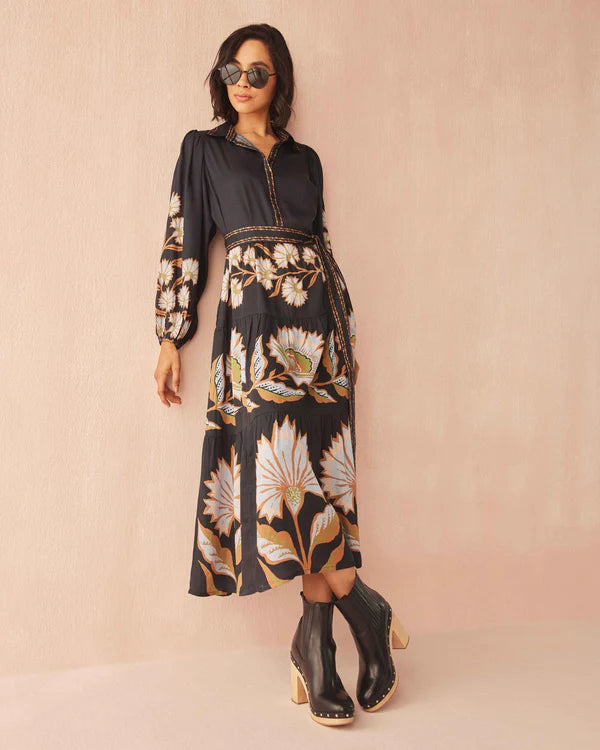 Omika Emery Maxi Dress - Mattia Obsidian
