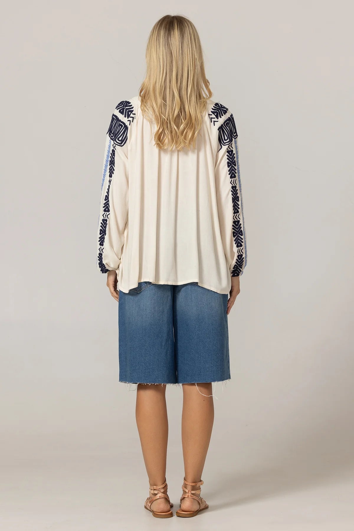 Miss June Blouse Flore Ecru
