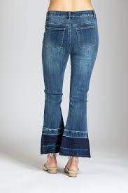 APNY Released Crop Flare Jean Medium Indigo