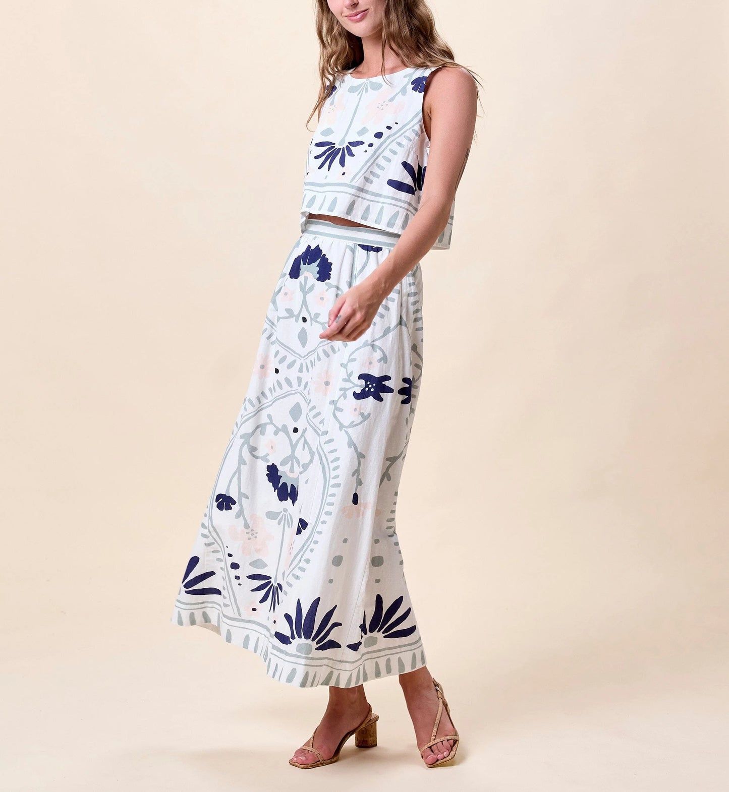 Cleobella Juliet Ankle Skirt - Lilliana Blue Surf