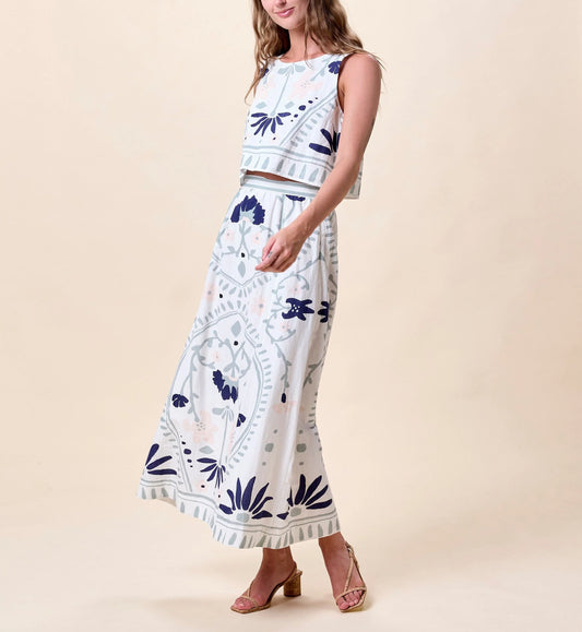 Cleobella Juliet Ankle Skirt - Lilliana Blue Surf