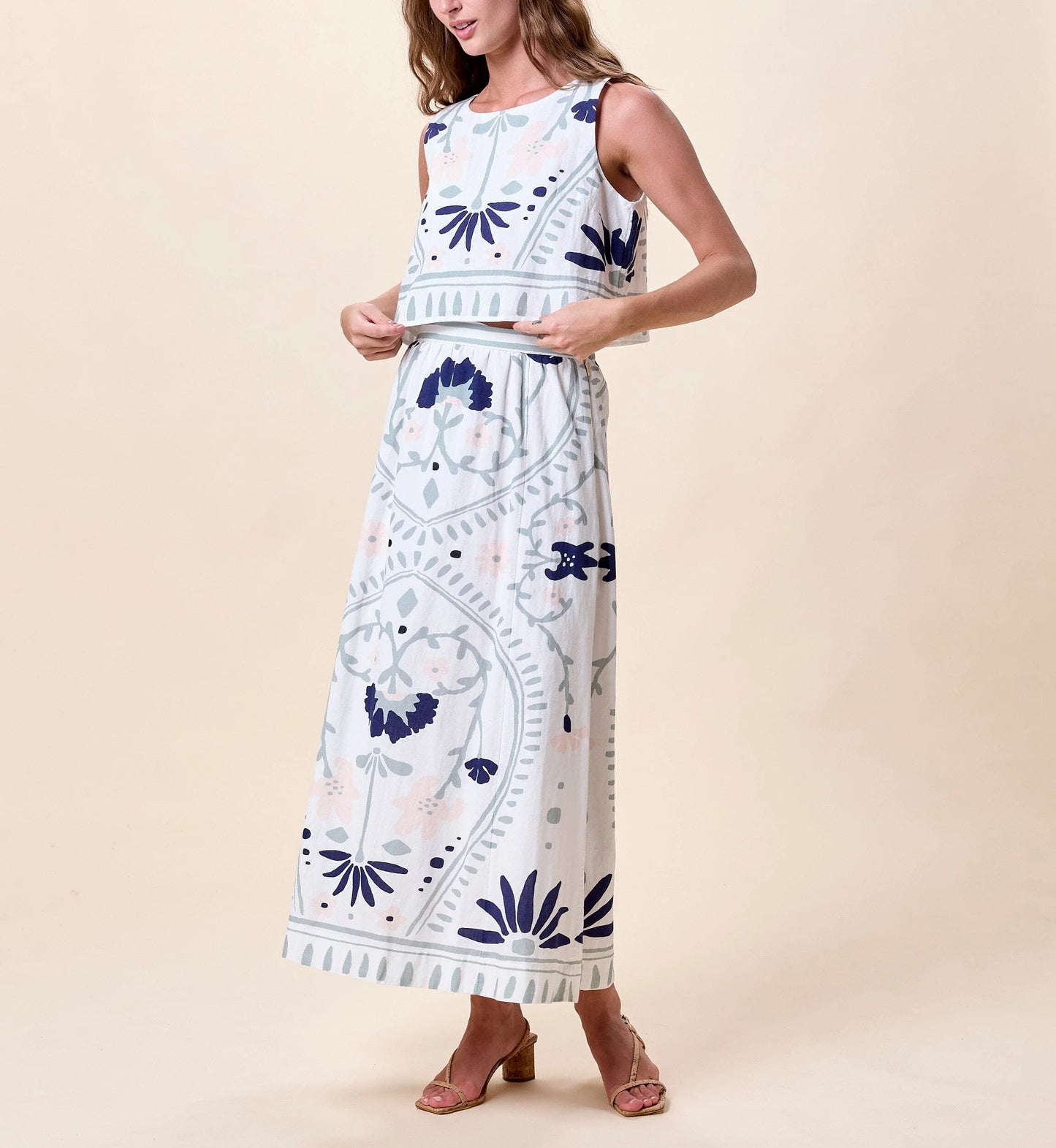 Cleobella Juliet Ankle Skirt - Lilliana Blue Surf