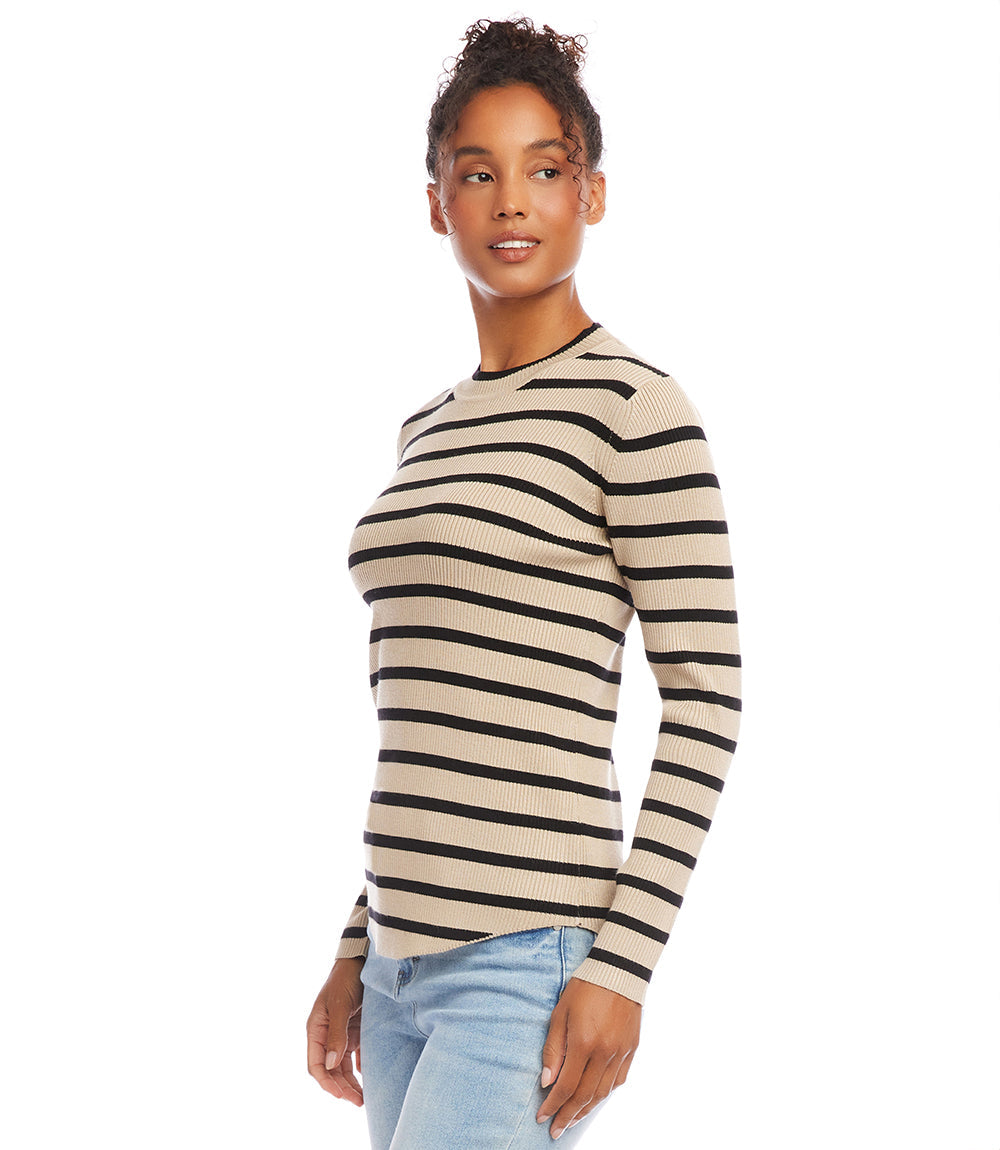 Karen Kane Shirttail Stripe Sweater