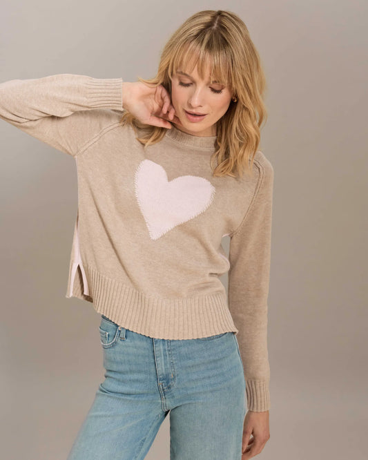Alashan Cotton Cashmere Sweetheart Sweater - Biscotti