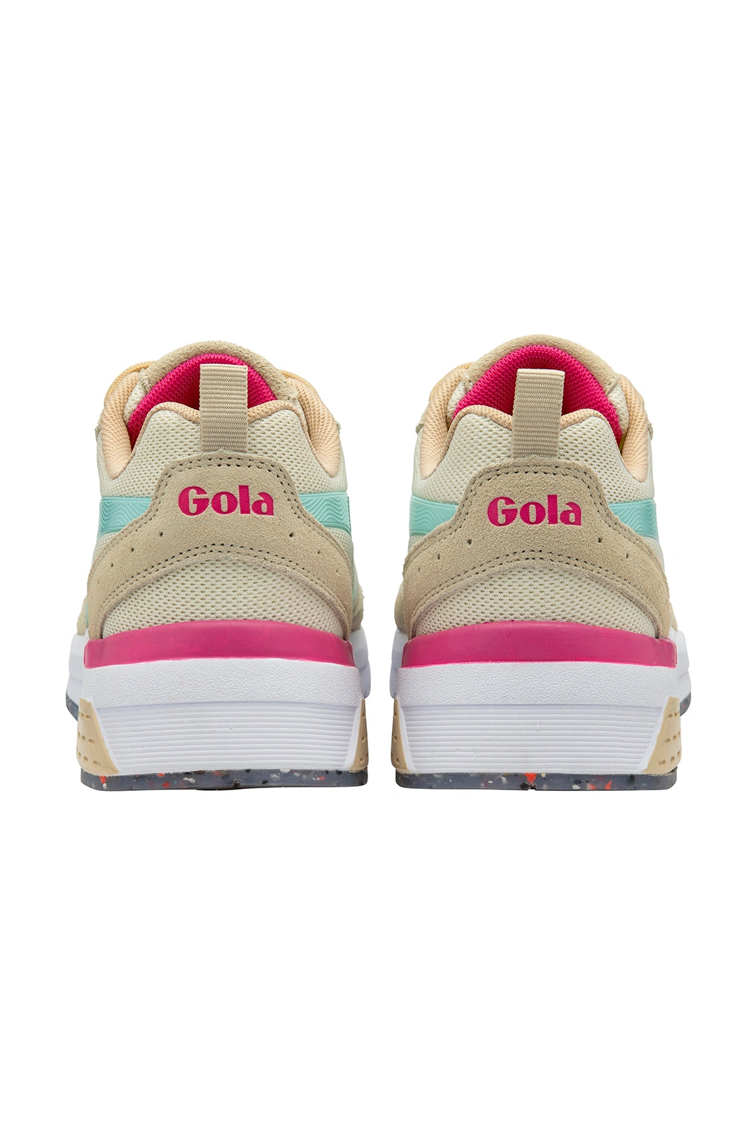 Gola Women's Navis Mesh Sneakers Off white/Oat/Powder Blue/Hot Pink