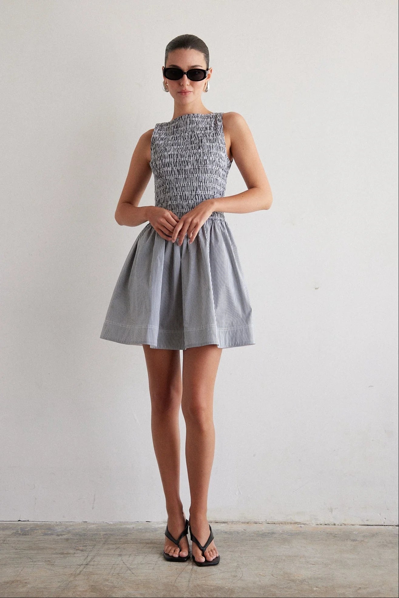 JS71 Marisol Striped Dress Black/White
