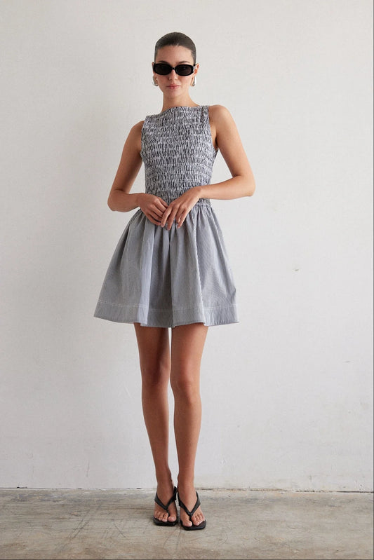 JS71 Marisol Striped Dress Black/White