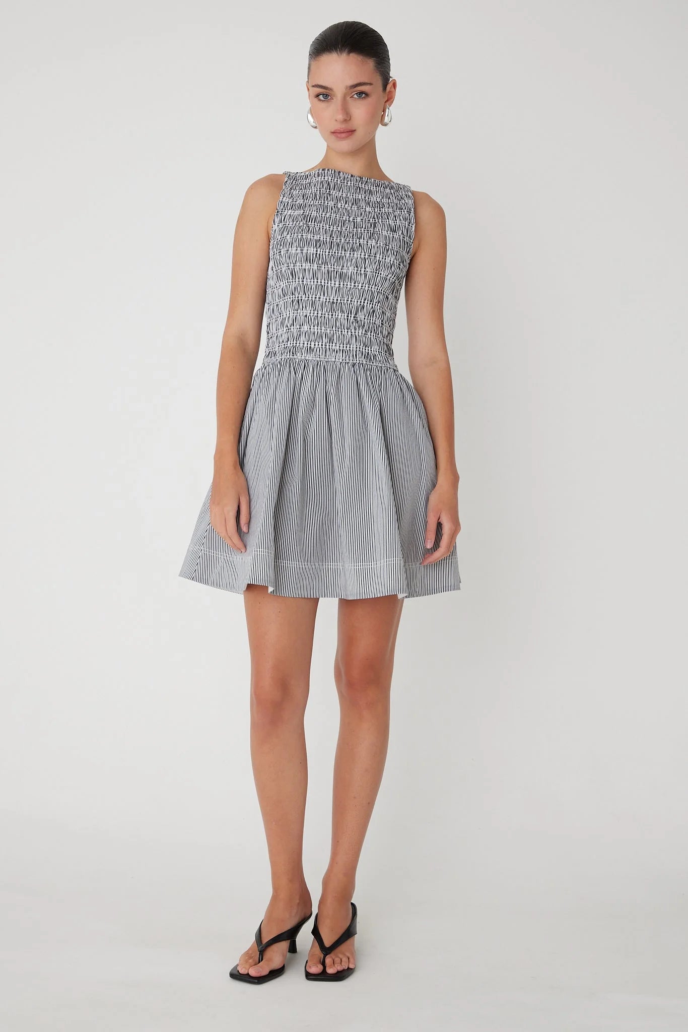JS71 Marisol Striped Dress Black/White