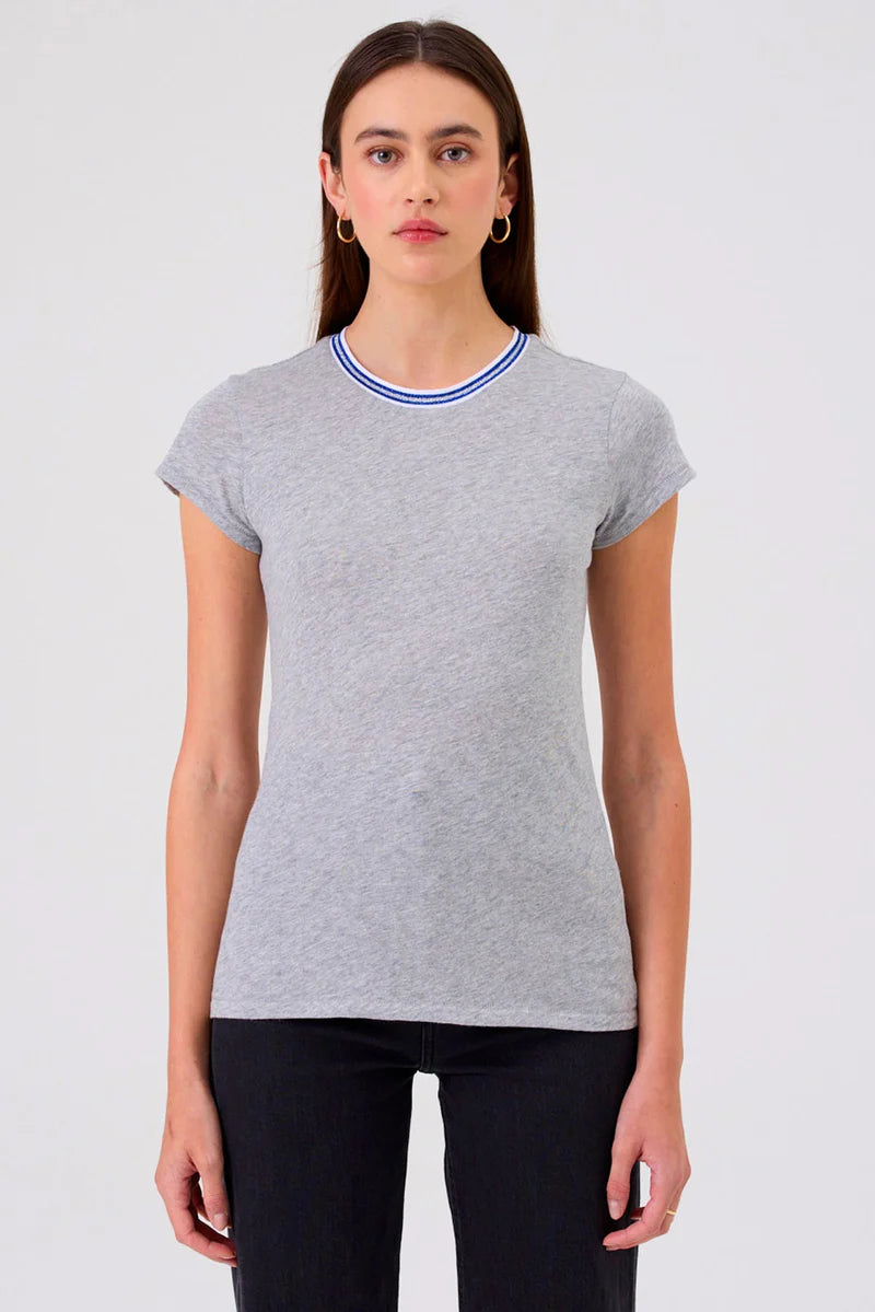 Goldie Classic Ringer Tee S/S - Gray Heather