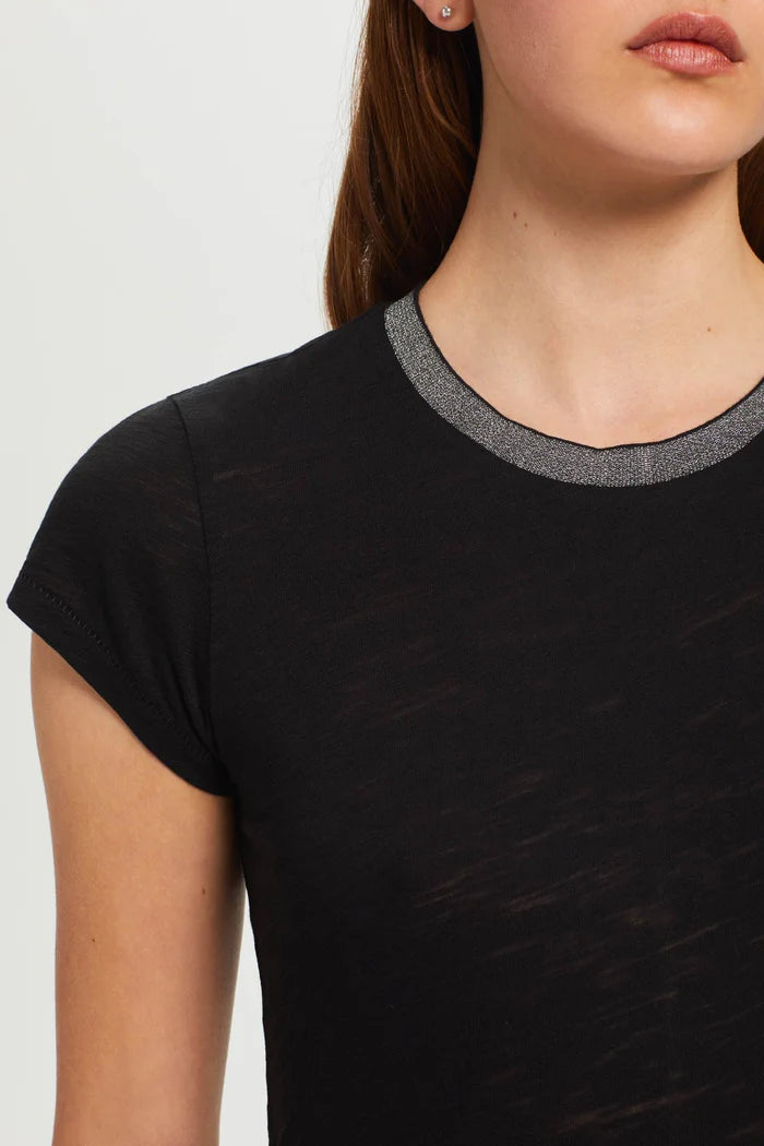 Goldie Pave Metallic S/S Ringer Tee