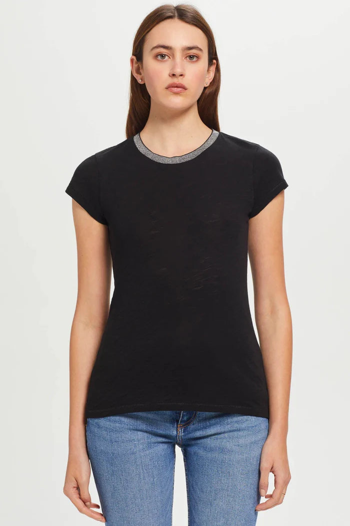 Goldie Pave Metallic S/S Ringer Tee