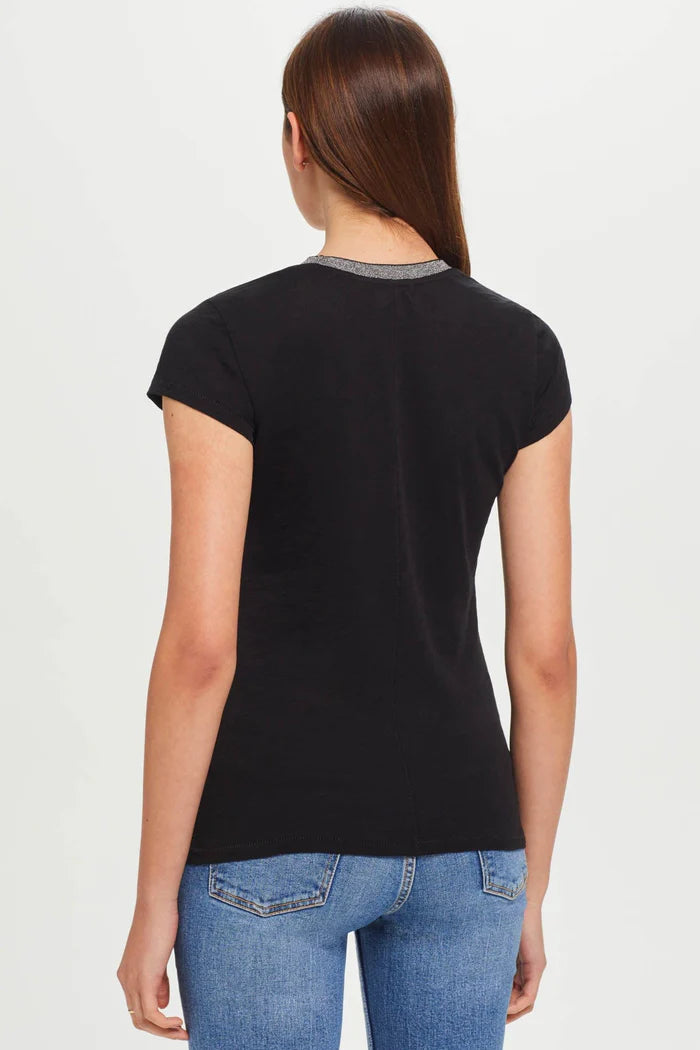 Goldie Pave Metallic S/S Ringer Tee