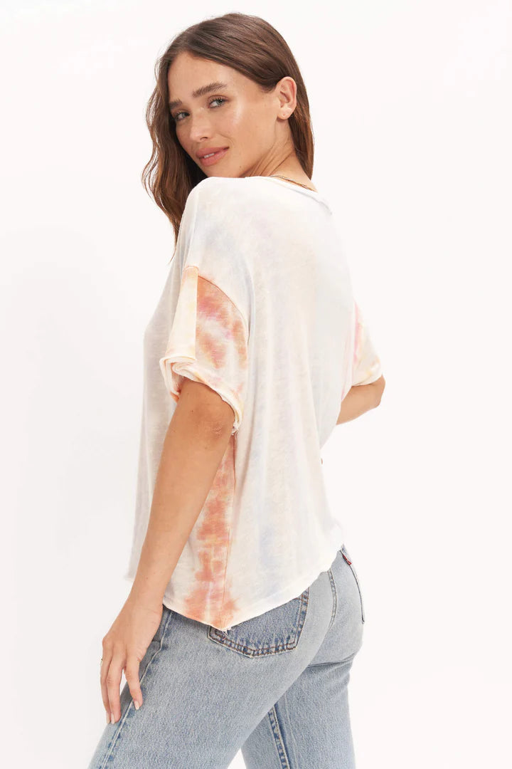 Project Social Yasuna Relaxed Watercolor Dye Textured Tee-Sunset