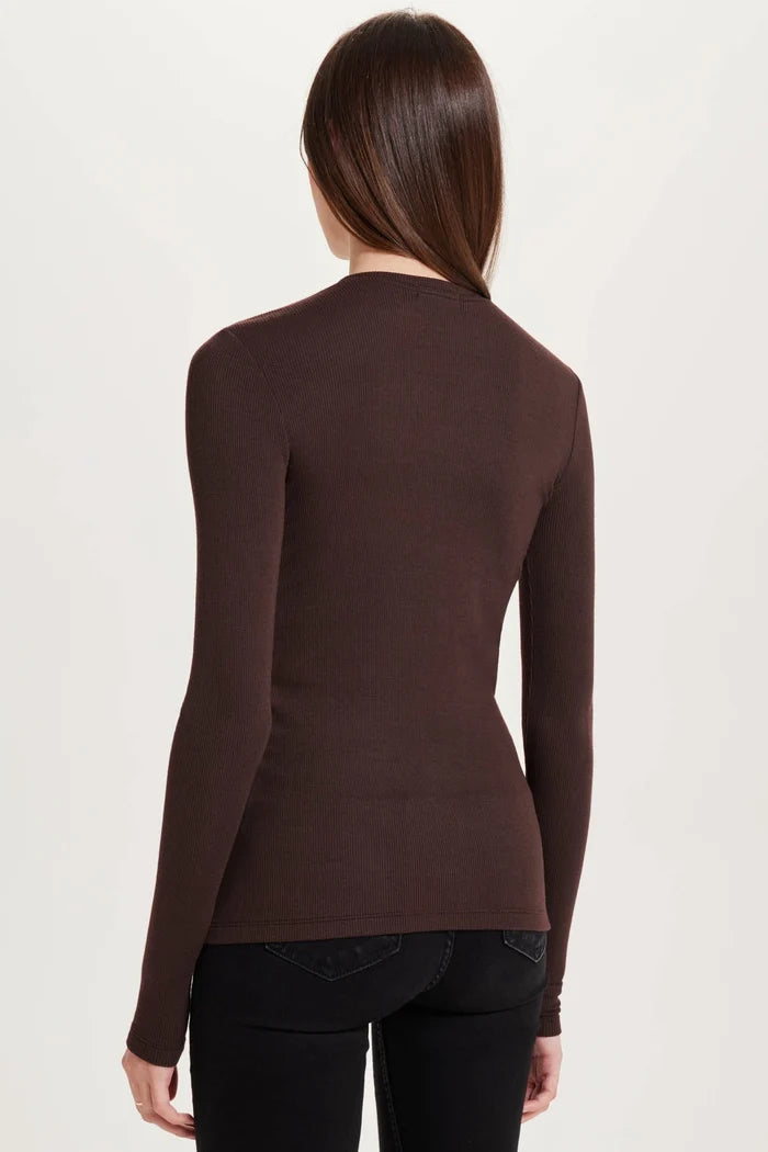 Goldie L/S Rib Tee | Coffee