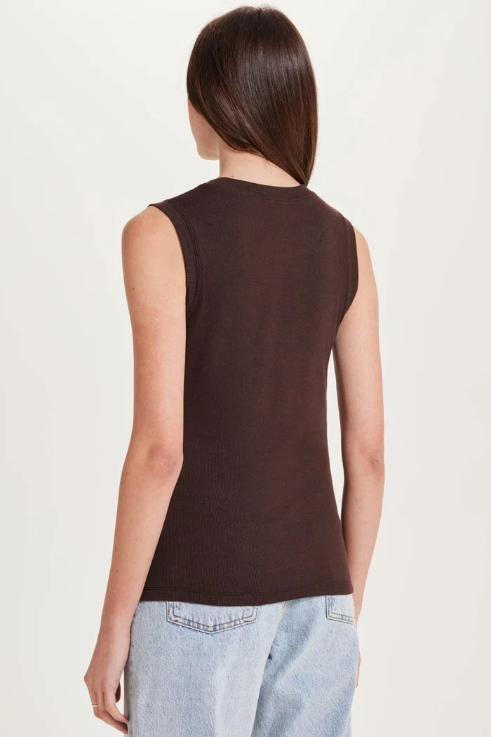 Goldie Ribbed Tank Coffee