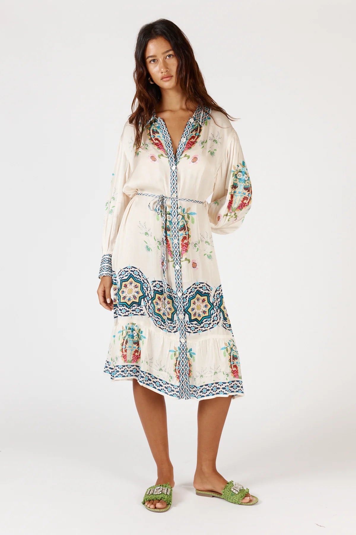 Rubyyaya Garcia Midi Dress - Cream