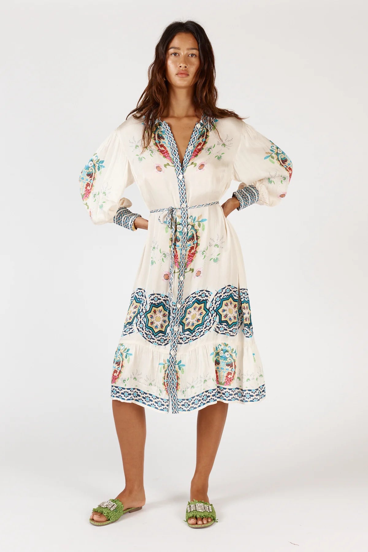 Rubyyaya Garcia Midi Dress - Cream