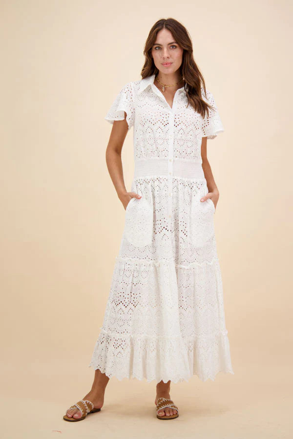 Rubyyaya Mallorca Maxi Dress-White