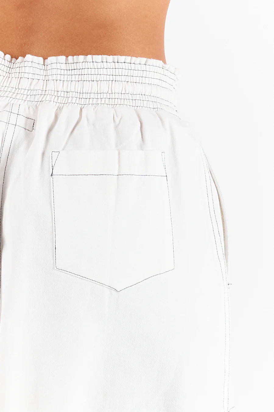 Rubyyaya Pula Pant White/Navy Stitch