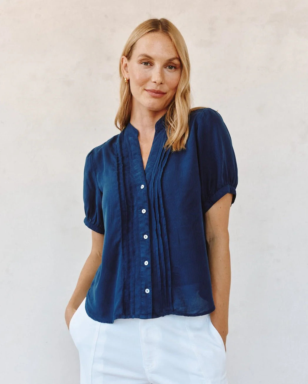 Bella Dahl Short Sleeve Pintuck Shirt