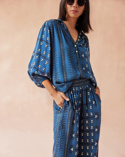 Omika Sierra Blouse Maldive Indigo