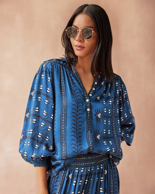 Omika Sierra Blouse Maldive Indigo