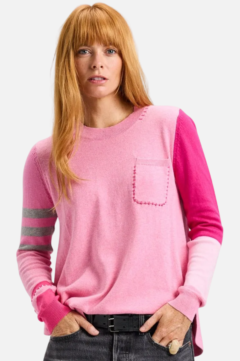 Zaket & Plover Spliced Sweater - Soft Pink