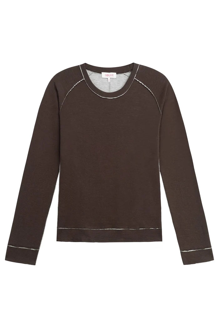 Goldie Stella Saddle Shoulder Pullover | Coffee