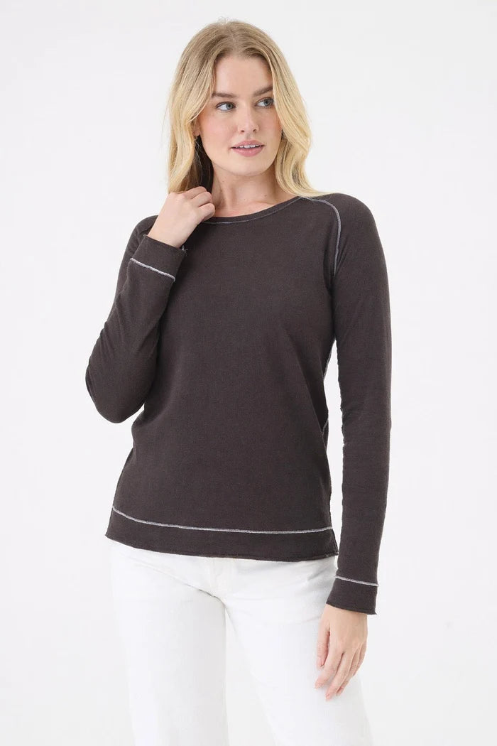 Goldie Stella Saddle Shoulder Pullover | Coffee