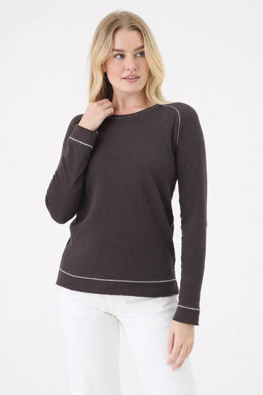 Goldie Stella Saddle Shoulder Pullover | Coffee