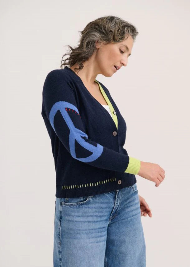 Zaket & Plover Peace Please Cardi - Dark Denim