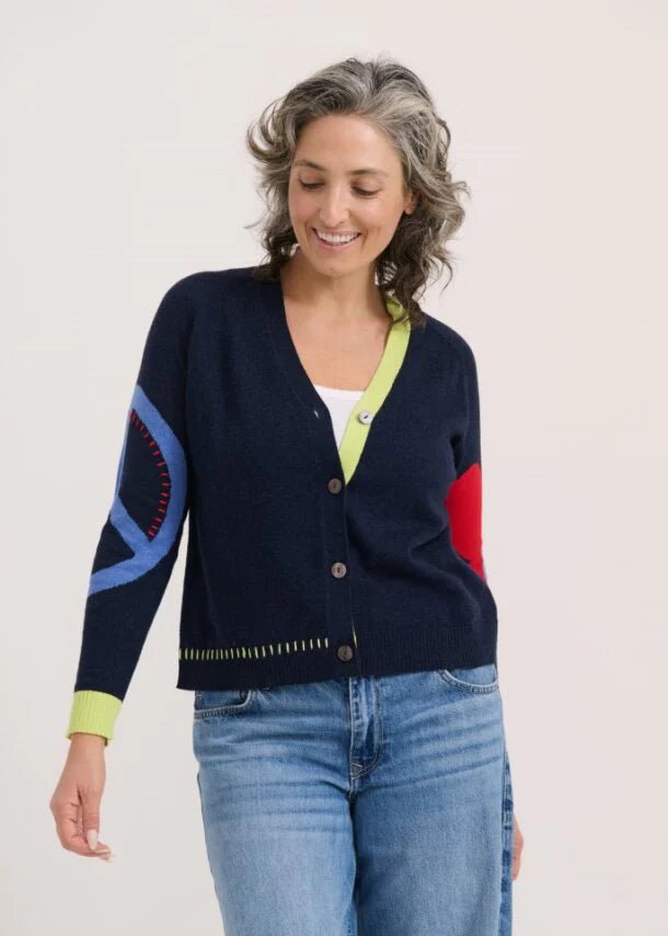 Zaket & Plover Peace Please Cardi - Dark Denim