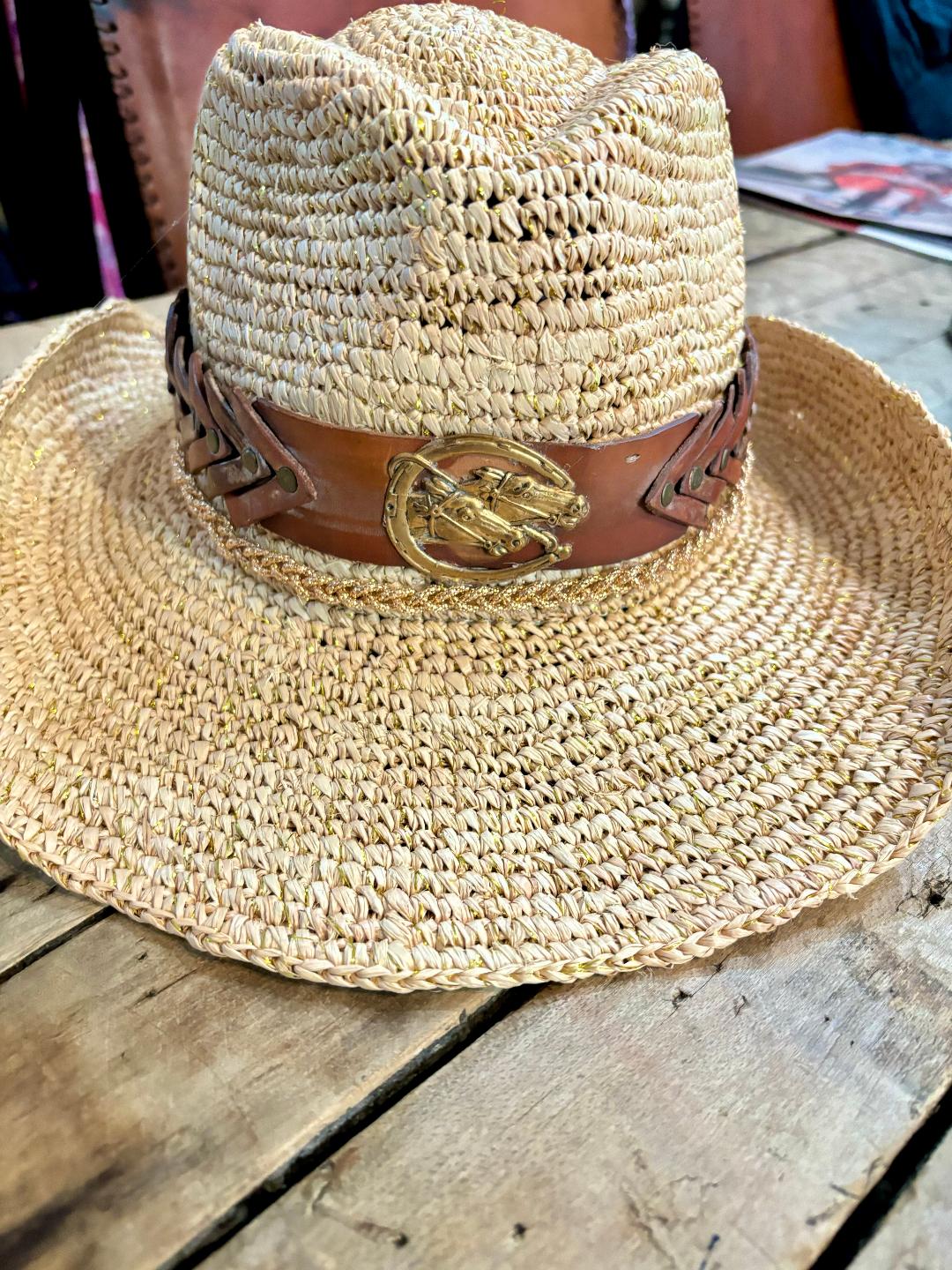 Rodeo Crochet Cowboy Hat Gold