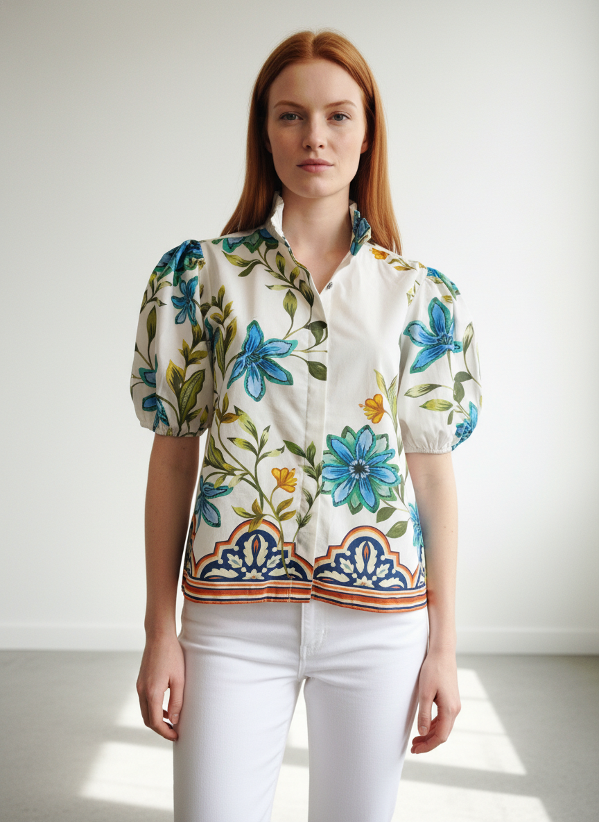 Maude Vivante Kai Top | Ivory Bloom