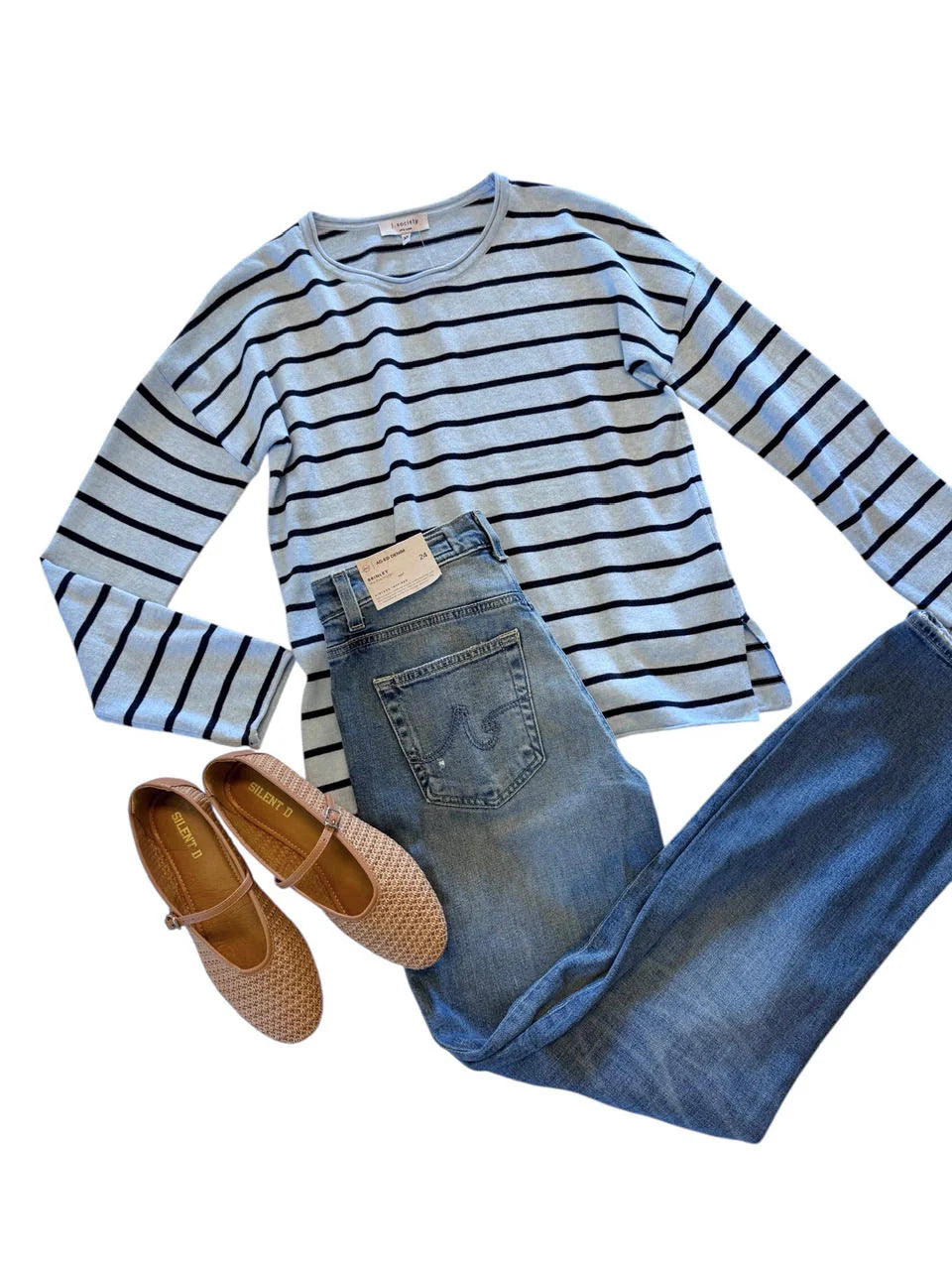 J. Society Stripe Crew - Chambray/Navy