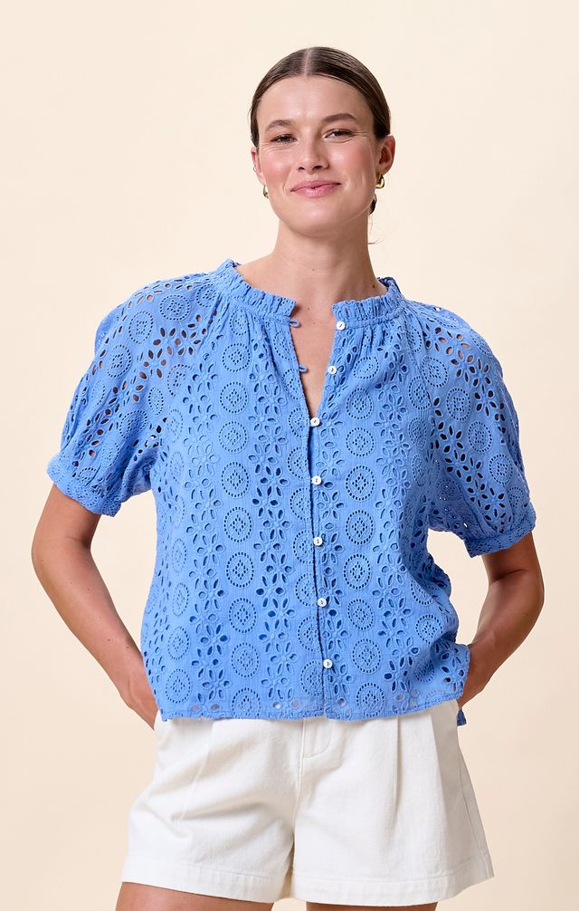 Cleobella Kate Blouse - Blue Bonnet