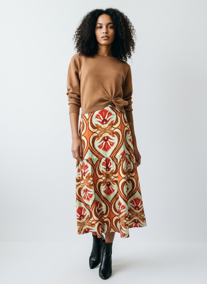 Maude Vivante Ada Skirt | Geo Mint