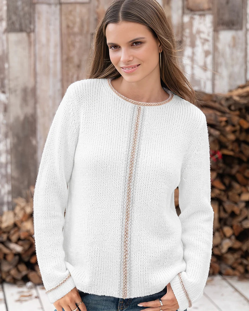 Wooden Ships Kira Rollneck Chunky Sweater | Snow/Gray/Latte